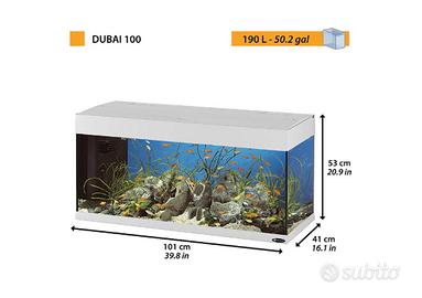 Acquario ferplast DUBAI 100 LED - 190 L (nero)