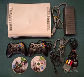 X BOX 360 Bianca + 2 Giochi + 2 Controller Funzia!
