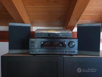 sistema home  theater  giradischi + onkyo 