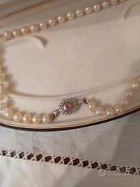 collana perle giapponesi chiusura oro18k vintage c