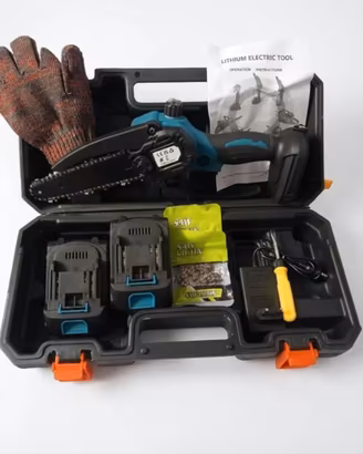 mini motosega a batteria a litio con valigetta 