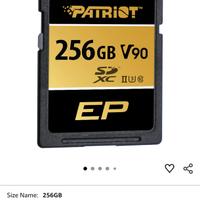 Scheda di memoria Patriot 256 GB V90 SDXC II