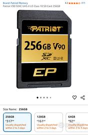 Scheda di memoria Patriot 256 GB V90 SDXC II