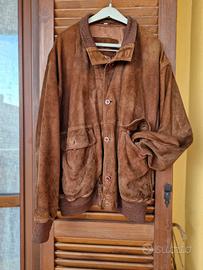 Giacca in pelle vintage anni 90, tg 56