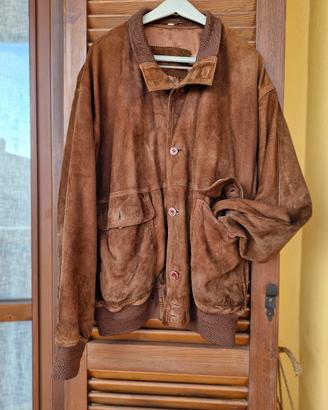 Giacca in pelle vintage anni 90, tg 56