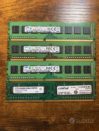 Blocco RAM DDR3 16GB (4x4GB) 1600MHz per PC Deskto