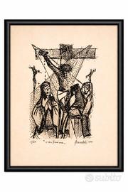 Quadro Franco Baraldi" Crocifissione"1971 3/40