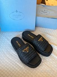 Sandali Prada Raffia Neri Tg 37