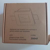 Faretto gesso scomparsa vetro satinato quadrato in