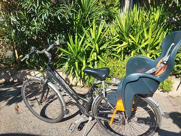 bicicletta city bike donna con seggiolino Eusebi