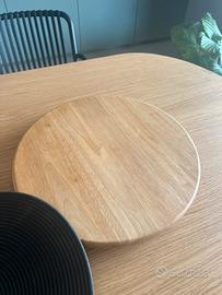 Vassoio girevole in legno su cuscinetti a sfera