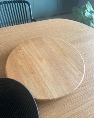 Vassoio girevole in legno su cuscinetti a sfera