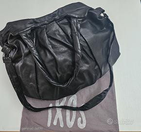 IXOS BORSA  NERA VERA PELLE