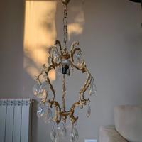 Lampadario vintage a gocce con unico punto luce