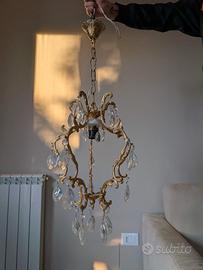 Lampadario vintage a gocce con unico punto luce