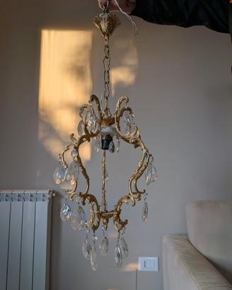 Lampadario vintage a gocce con unico punto luce