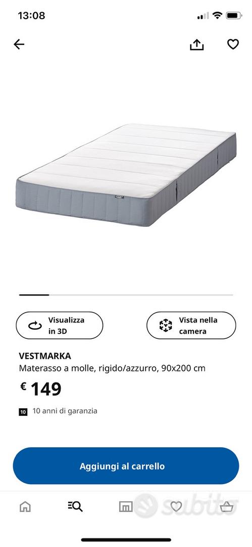 Letto singolo Ikea 90x200 con rete e materasso - Arredamento e Casalinghi  In vendita a Milano