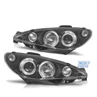 FARI PEUGEOT 206 98-08 ANGEL EYES CCFL FONDO NERO 
