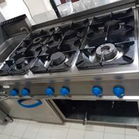 Cucina 6 fuochi a gas / friggitrice