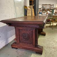 Tavolo Fine '800 Noce Nazionale - Restaurato+vetro