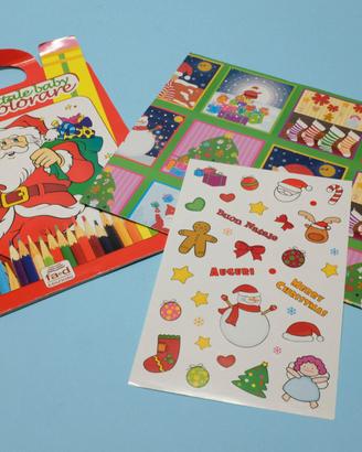 Libro carta da pacchi adesivi Natale bimbi lavori