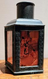 Antico Caddy Tè Cinese Peltro Chaozhou fine '800