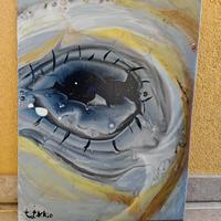 Quadro dipinto Popart acrilico su tela moderno 