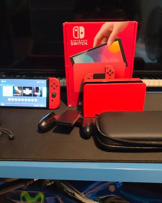Switch Oled Super Mario Red + SD 256 GB e Accessor