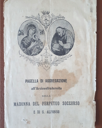 pagella madonna san alfonso anni 20 religiosa 1925