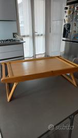 Vassoio tavolo colazione in legno vintage 