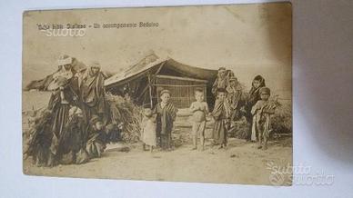 Cartolina Libia italiana accampamento beduino