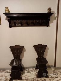 Sedie con cappelliera appendiabiti