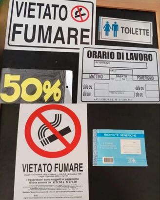 Set di cartelli per locali commerciali 