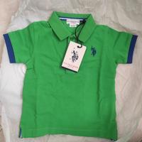 Polo verde U.S. POLO ASSN. bambino 9-12 mesi NUOVA