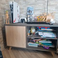 Mobile TV grigio e rovere 