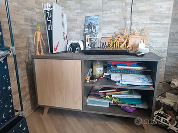 Mobile TV grigio e rovere 