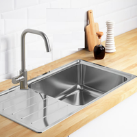 Lavello acciaio da incasso con sgocciolatoio IKEA.