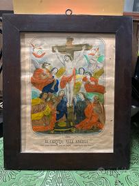 Stampa Antica Litografia Sacra XIX Secolo