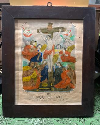 Stampa Antica Litografia Sacra XIX Secolo