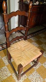 Sedie legno e paglia anni 70.