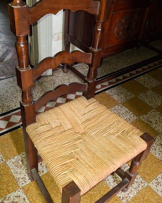 Sedie legno e paglia anni 70.