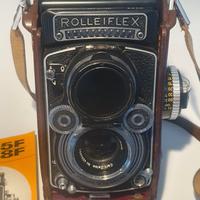 Rolleiflex 3,5F Carl Zeiss con custodia in cuoio e