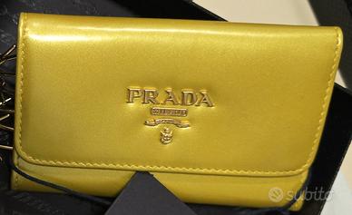 Prada portachiavi  6 ganci colore lime mordore