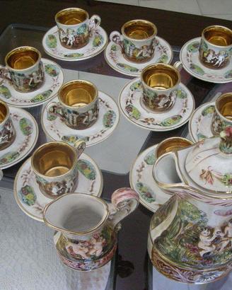 servizio tazze vintage in ceramica R. Capodimonte