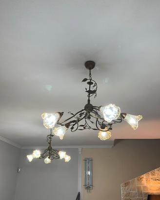 Coppia lampadari a 5 punti luce - Swarovski
