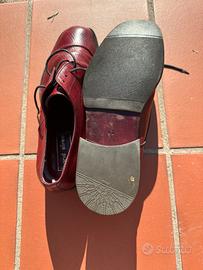 Scarpe in pelle con lacci colore bordò numero 42
