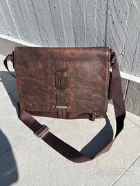 Borsa Messenger Piquadro in Vera Pelle Marrone