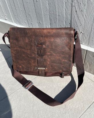 Borsa Messenger Piquadro in Vera Pelle Marrone