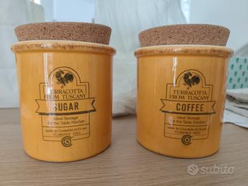Barattoli zucchero e caffè vintage ceramiche Alfa