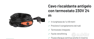 Cavo riscaldante con termostato